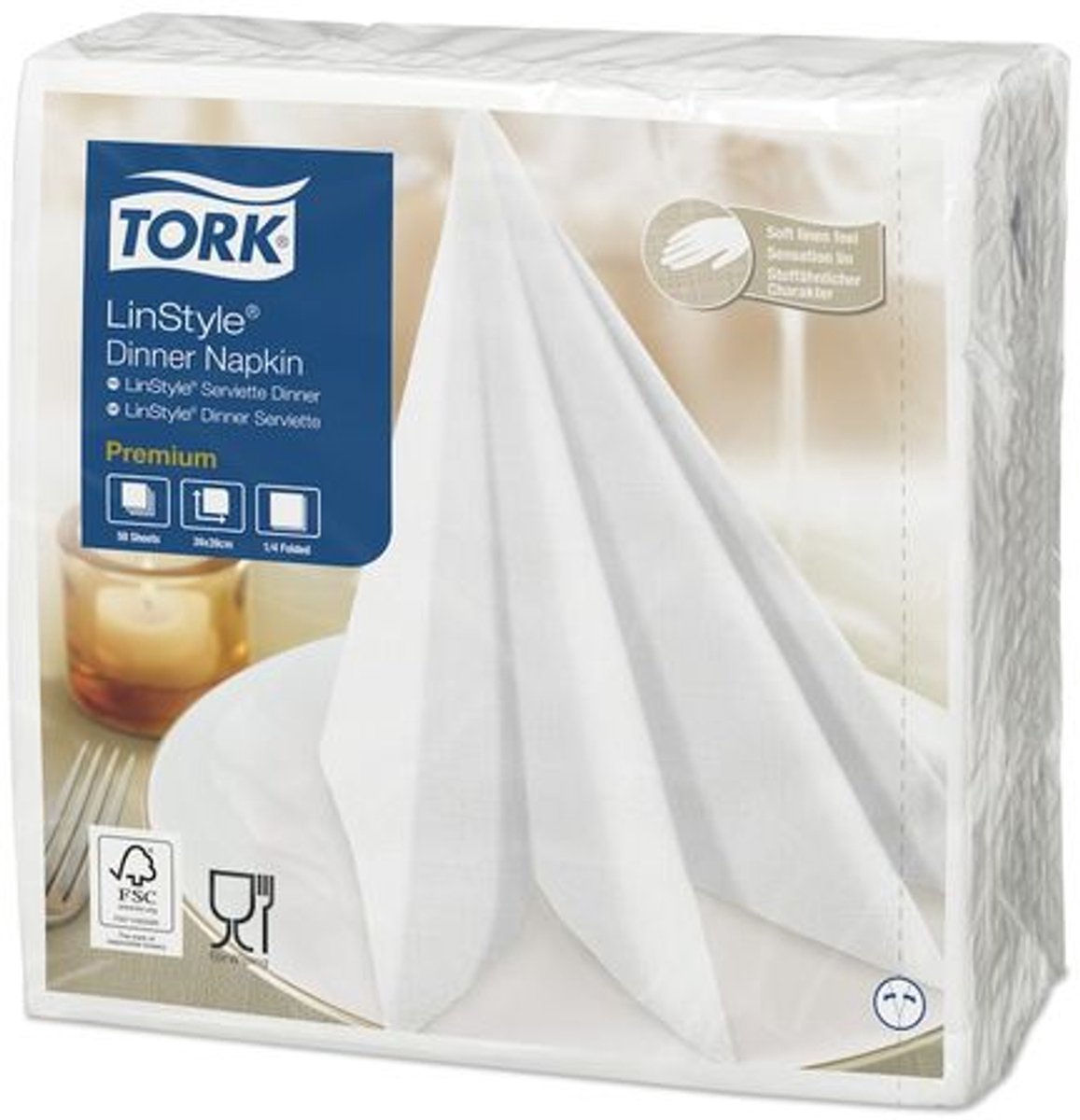 Tork linstyle servetten 2-laags - wit