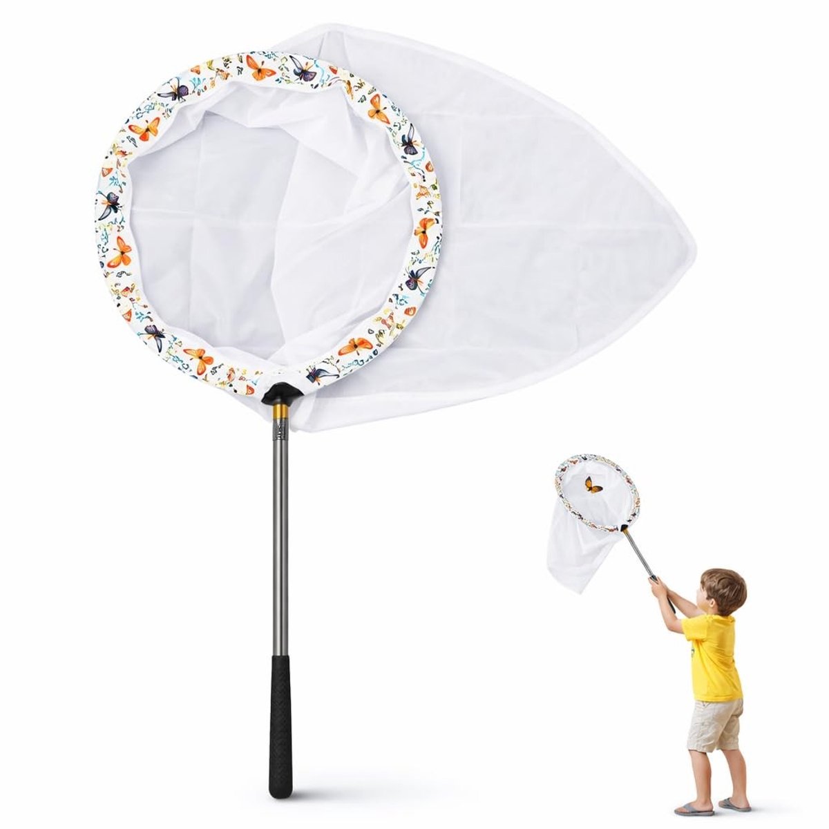 Dailygoods - Dailygoody - Vlindernet - Professioneel Telescopisch - Duurzaam en Stevig - Multifunctioneel - Geschikt voor Volwassenen en Kinderen - 37 x 17 x 5 cm