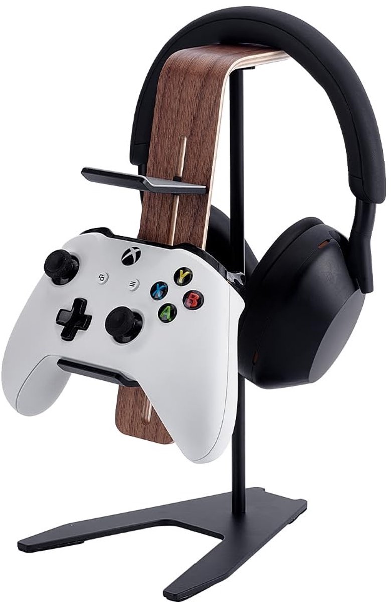 Dailygoods - Innovra - Dailygoods - Hoofdtelefoonstandaard van Hout en Aluminium voor Gaming en Bureaugebruik