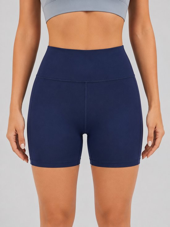 SparkNine Pace dames short - fitness - korte sportbroek - XXL - blauw - hoge taille - met zakken - elastisch - squatproof — afbeelding 4