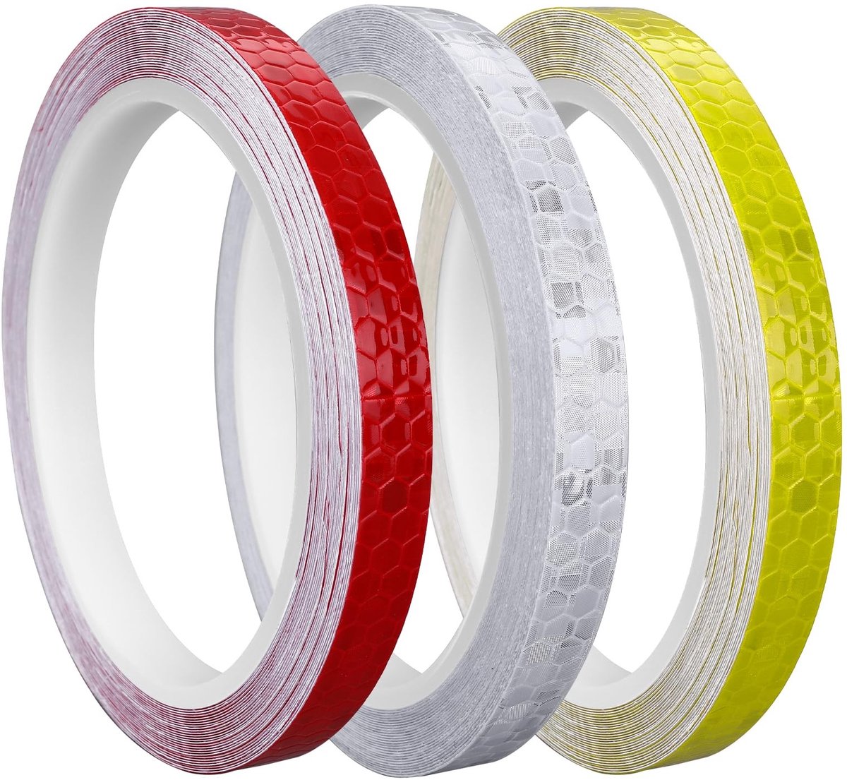 Dailygoods - Dailygoody - Reflecterende Tape - Veiligheid - Zelfklevend 10 mm x 8 m - Hoogwaardige PVC - Waarschuwingsband - Geschikt voor Fietsen en Motoren