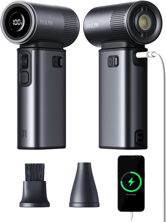 JisuLife Handheld Fan Ultra 2 - Handventilator Oplaadbaar met Powerbank - Mini Ventilator 9000 mAh - Draagbare Ventilator met Zaklamp
