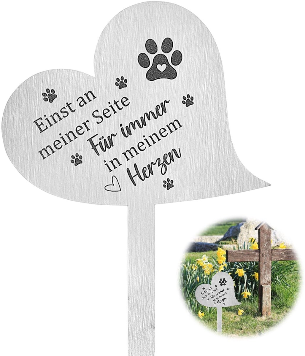 Dailygoods - Weerbestendige Metalen Hart Grafdecoratie met Spreuk