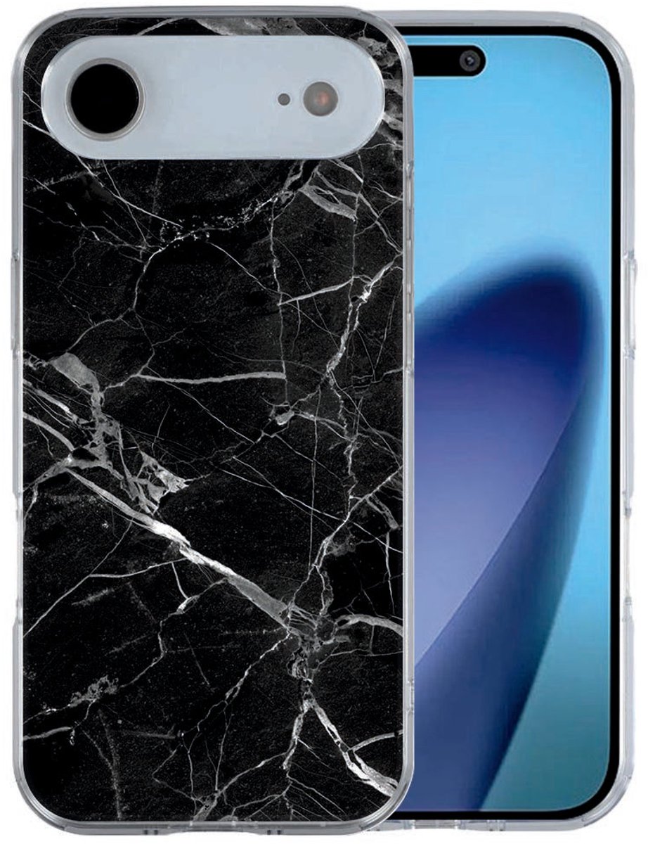 iPhone Air siliconen hoesje Marmer Zwart