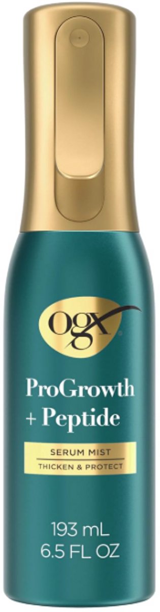 OGX ProGrowth+ Peptide Serum Mist 192ml – Heat Protect Spray voor Dikker & Voller Haar – Anti-Haarbreuk – Hittebescherming – Haarverdikkende Leave-In Spray