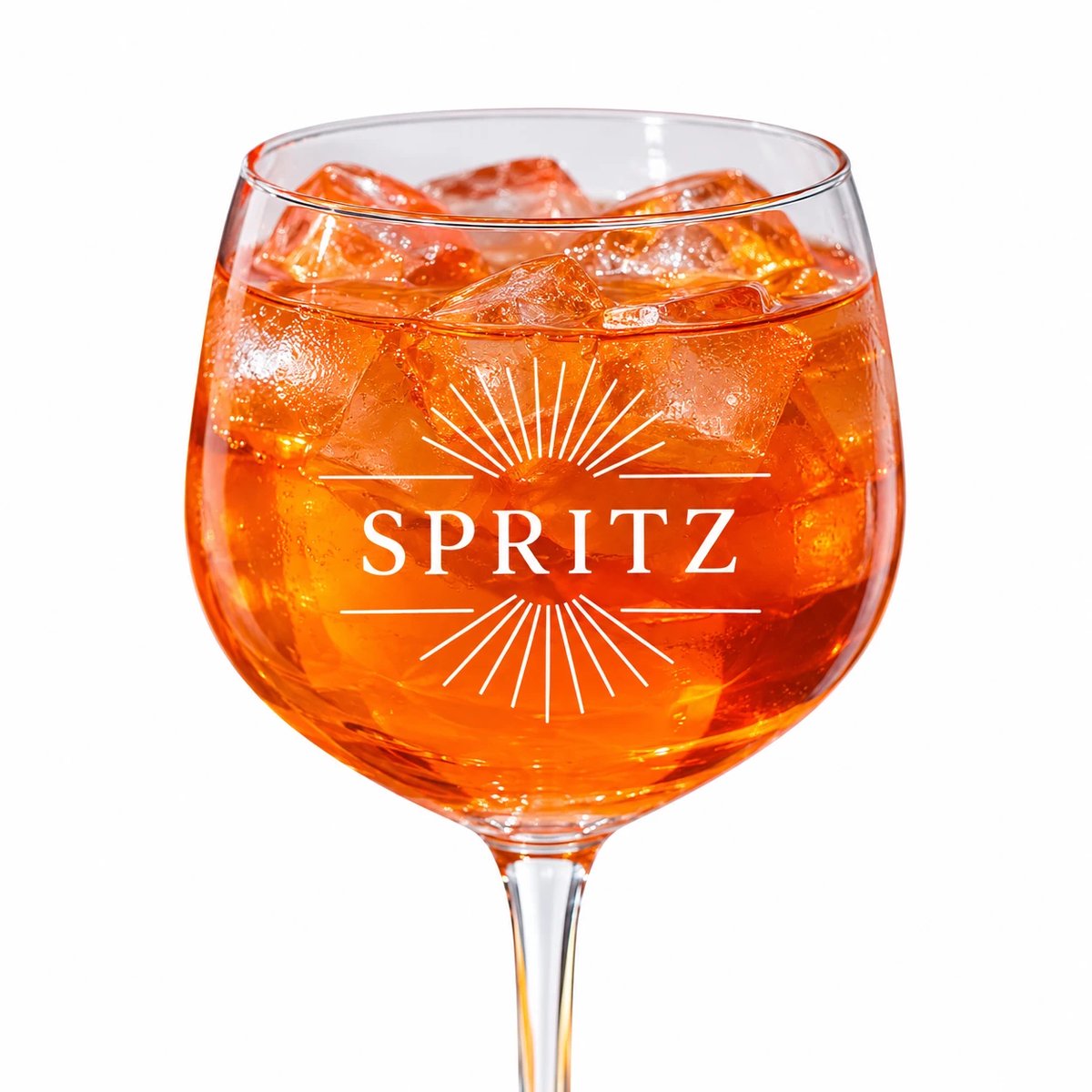 Spritz glas gegraveerd - 630ml - Ideaal voor Aperol Spritz, Limoncello Spritz, Cocktails en Drankjes - Gin Tonic glas - Goede kwaliteit - Glas