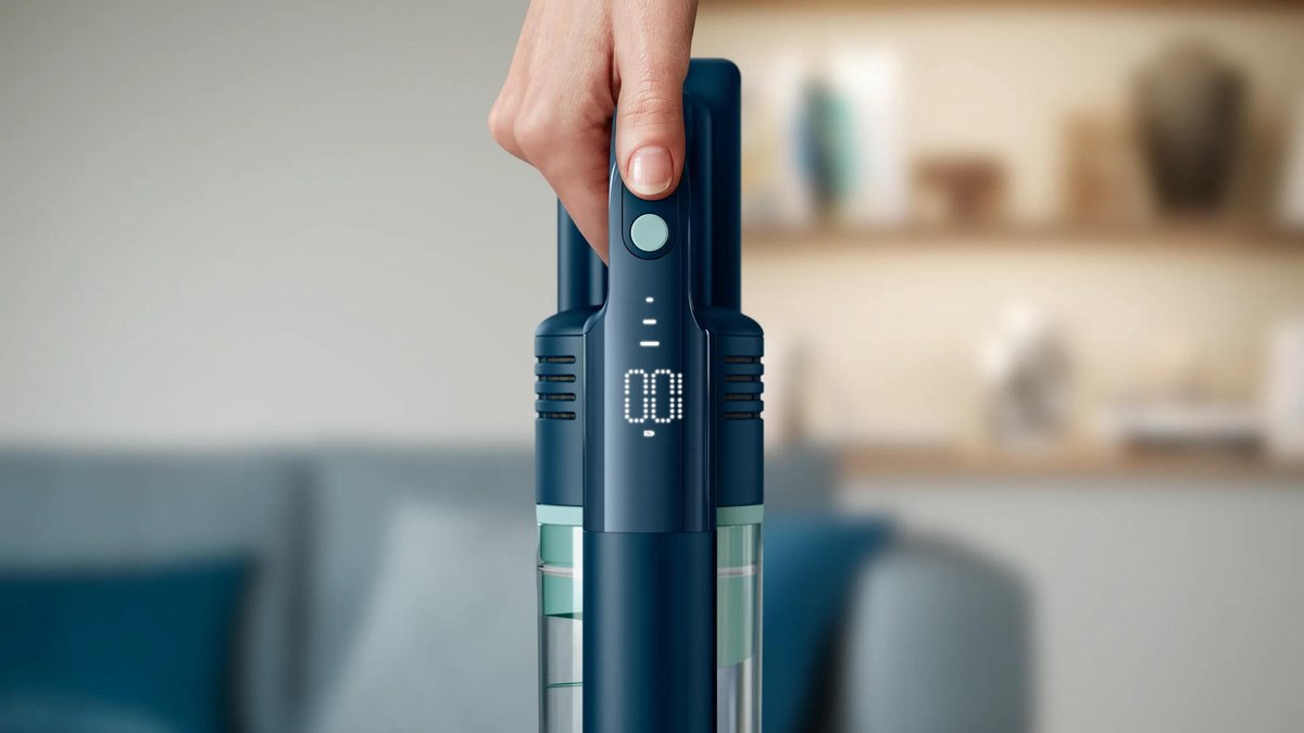 Philips Steelstofzuiger met Dweilfunctie XC5041/01 Aqua - Draadloos en Zonder Zak - Zuigmond met LED Verlichting - Kruimeldief - Batterijduur tot 60 min - Lichtgewicht - Blauw – foto 3