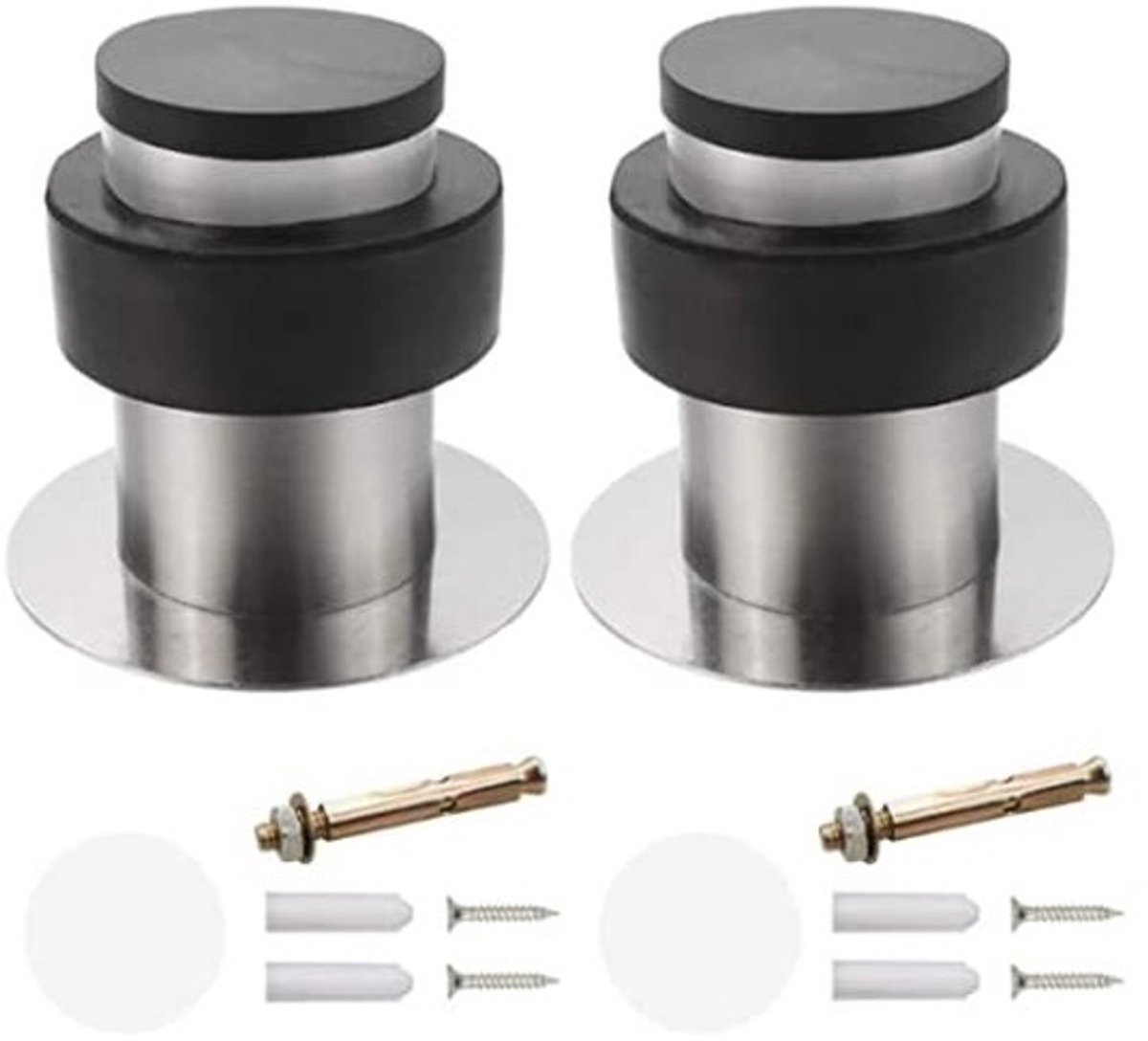 Dailygoods - Dailygoody - Deurstopper - Vloerdeurstopper - Roestvrij staal - Deurstopper 2 stuks - Praktisch en stijlvol - Geschikt voor elke deur