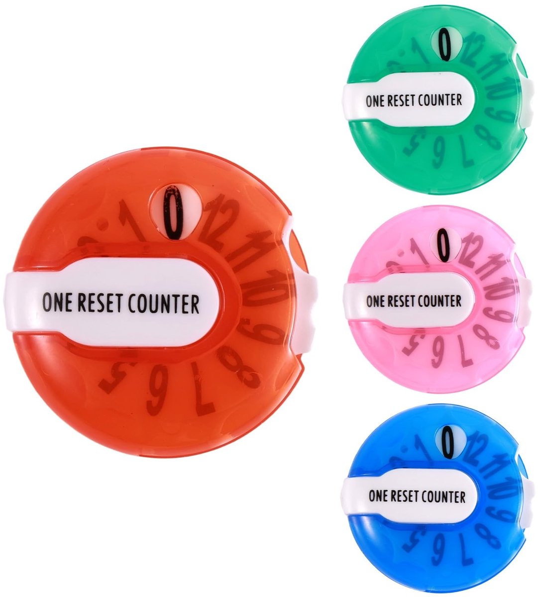 Dailygoods - Dailygoody - Golfscoreteller - Klikteller - Draagbaar golfaccessoire - Multicolor - Score bijhouden - Handig voor golfspelers - 4 stuks