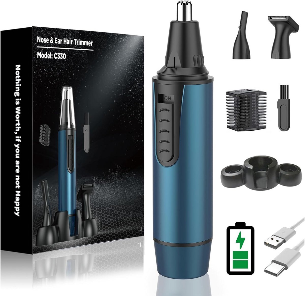 Neustrimmer Mannen - Bodygroomer - Scheerapparaat - Oortrimmer - USB