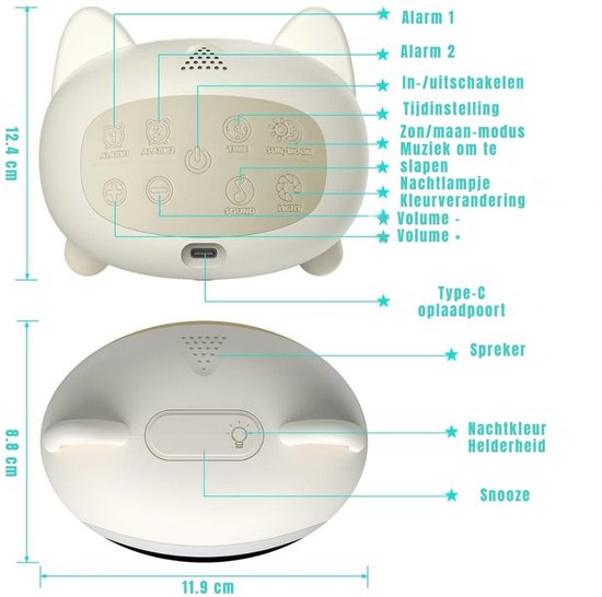 KAD® Slaaptrainer - Kinderwekker - Slaaptrainer Kinderen - Wit - 5cm x 7cm x 5cm van kad — afbeelding 3