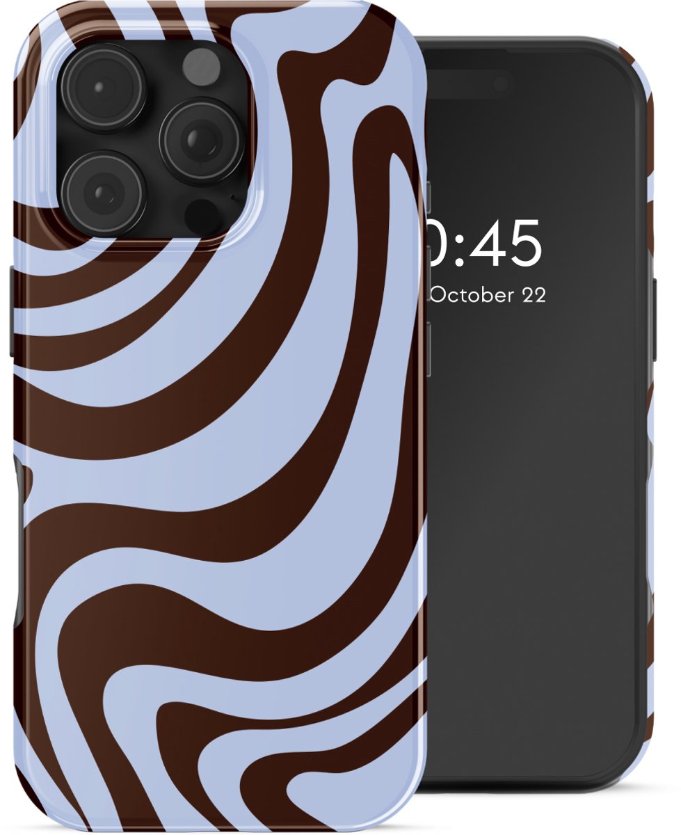 Selencia Hoesje - Geschikt voor Apple iPhone 16 Pro - Backcover - Dream Swirl Chocolate