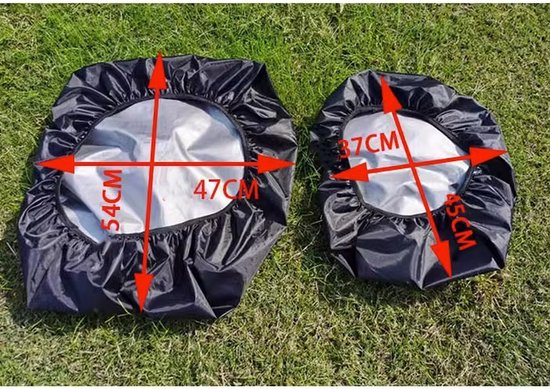 2 Stuks - Fietskrathoes - Fietsmandafdekking - Krathoes - Kleine en grote - Regenhoes - Fietskrat afdekhoes - Waterdicht canvas - Regenhoes voor fietsmand - Waterdicht, stofdicht en UV-bestendig - Eenvoudig te installeren - Universele - Zwart — afbeelding 2