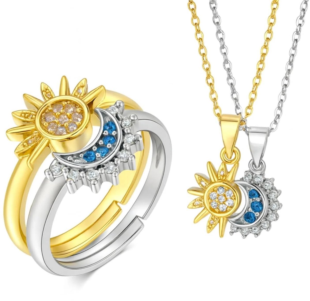 Dailygoods - Sieradenketting met Zonne- en Maanontwerp voor Koppels