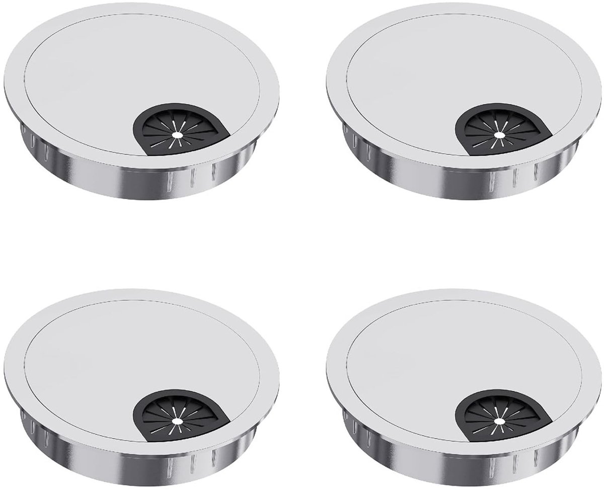 Dailygoods - Set van 4 Kabeldoorvoeren met Draaisluiting 60 mm
