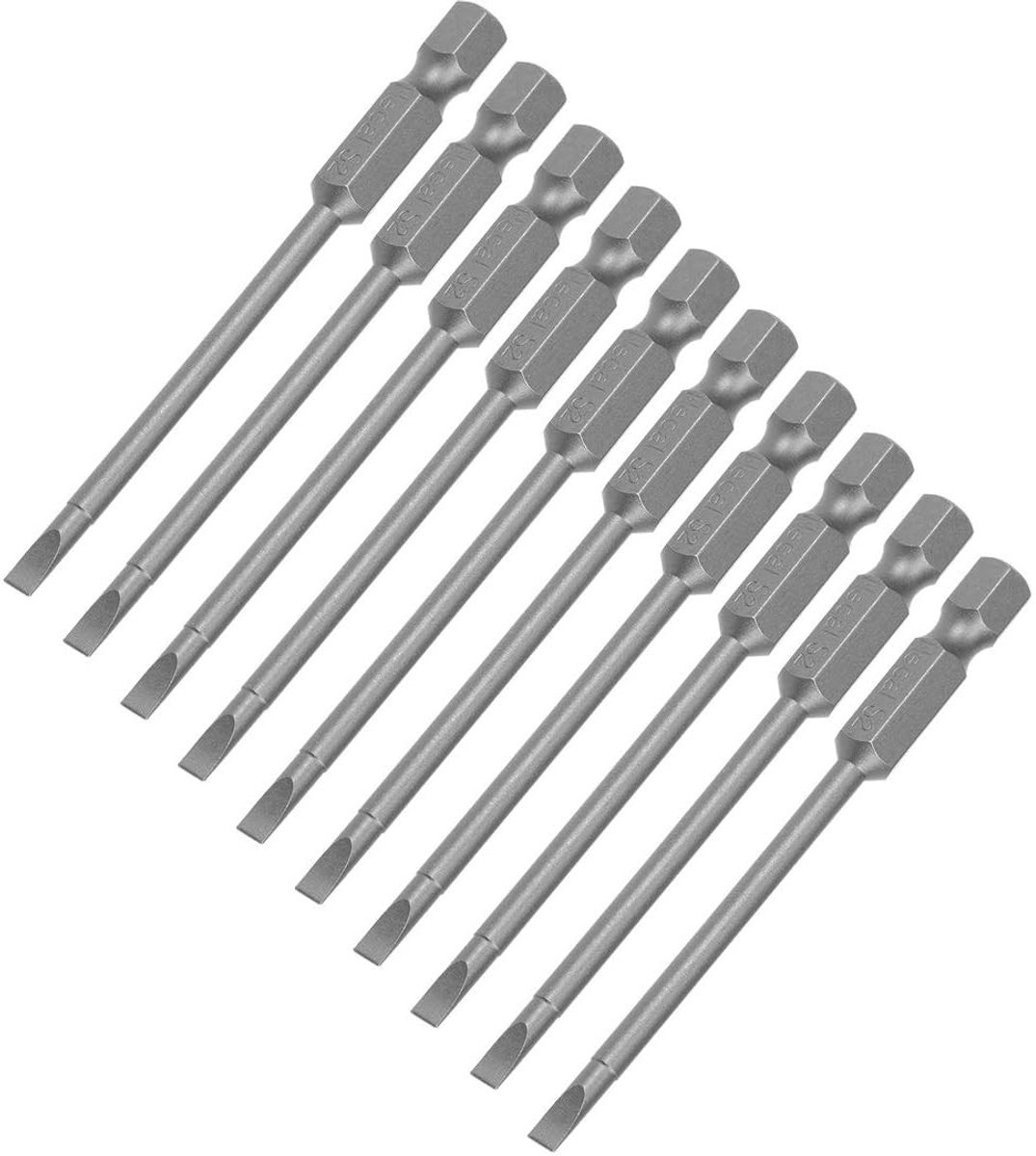 Dailygoods - 3mm Magnetische Schroevendraaier Bits Slotted Tip 10 stuks