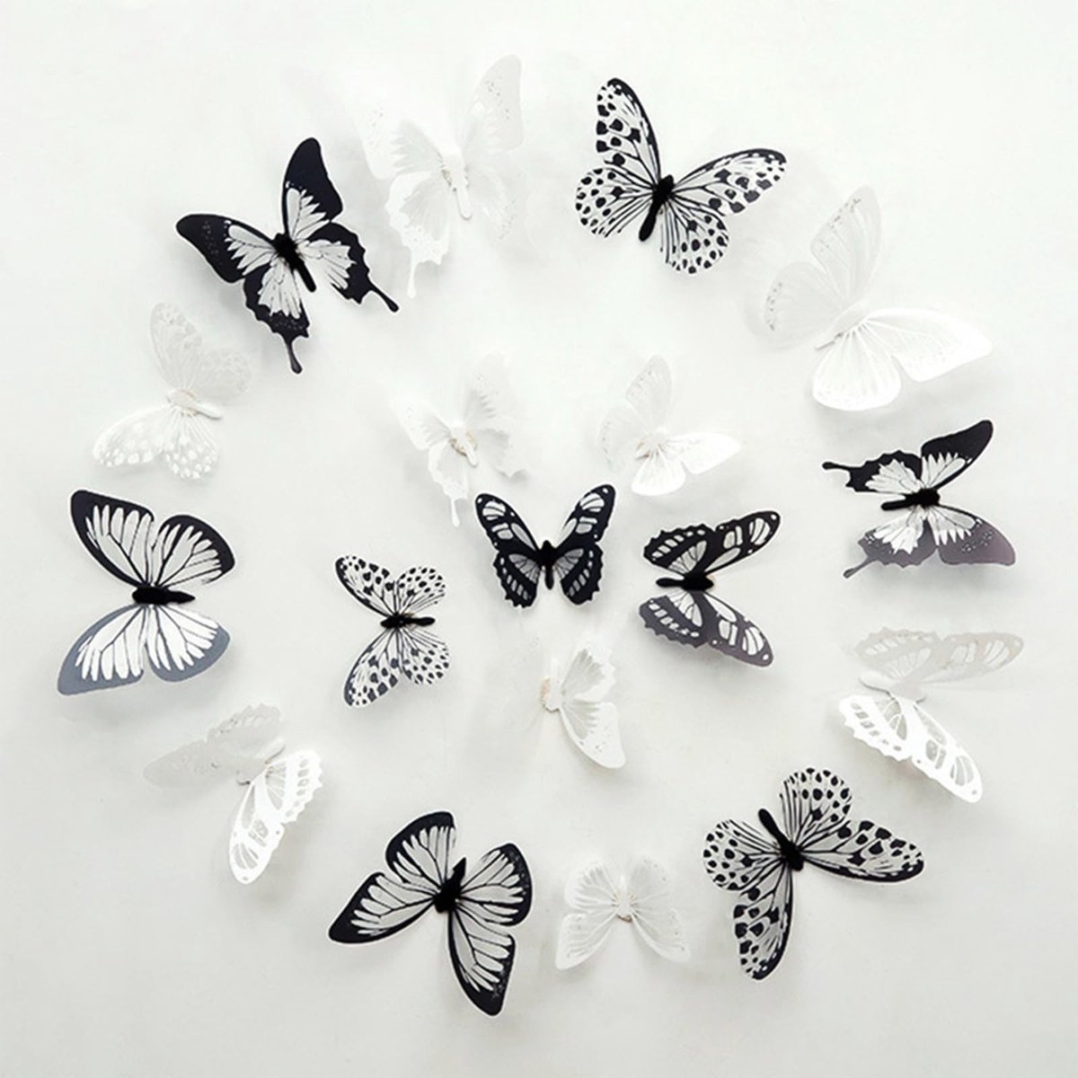 Dailygoods - Dailygoody - 3D Vlinder Wandstickers - Decoratieve Vlinders voor Kinderen - Geschikt voor Thuisdecoratie - 72 Stuks - Perfect voor Kinderkamer - Creat..