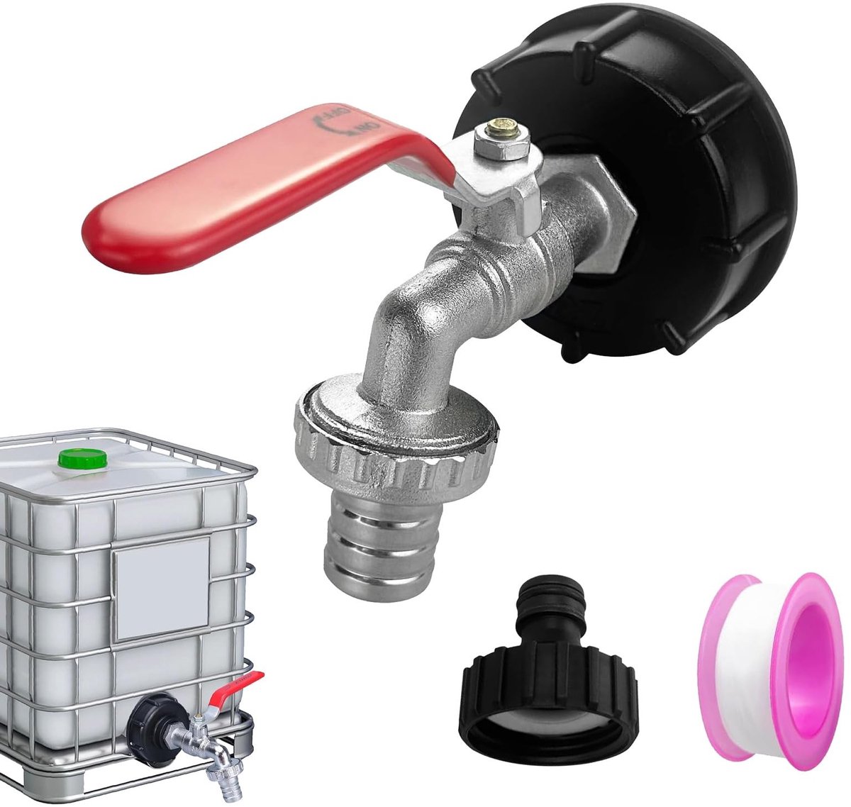 Dailygoods - Dailygoody - IBC Tank Kraan 3/4 Inch - Waterdichte IBC Container Accessoires - Duurzaam - Eenvoudig te installeren - Geschikt voor IBC tanks - Kl