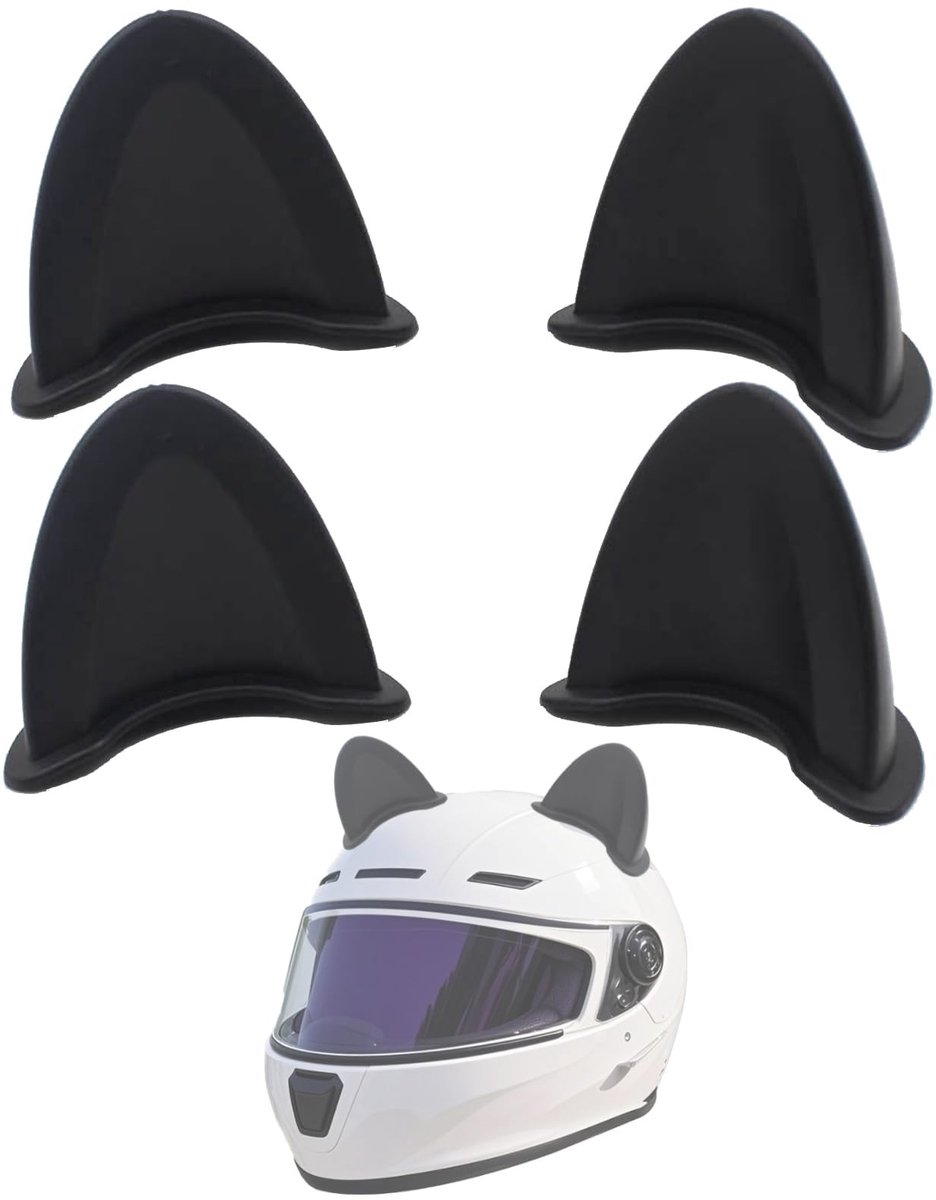 Dailygoods - 4 Stuks Zelfklevende Kattenoren voor Motorhelm Decoratie