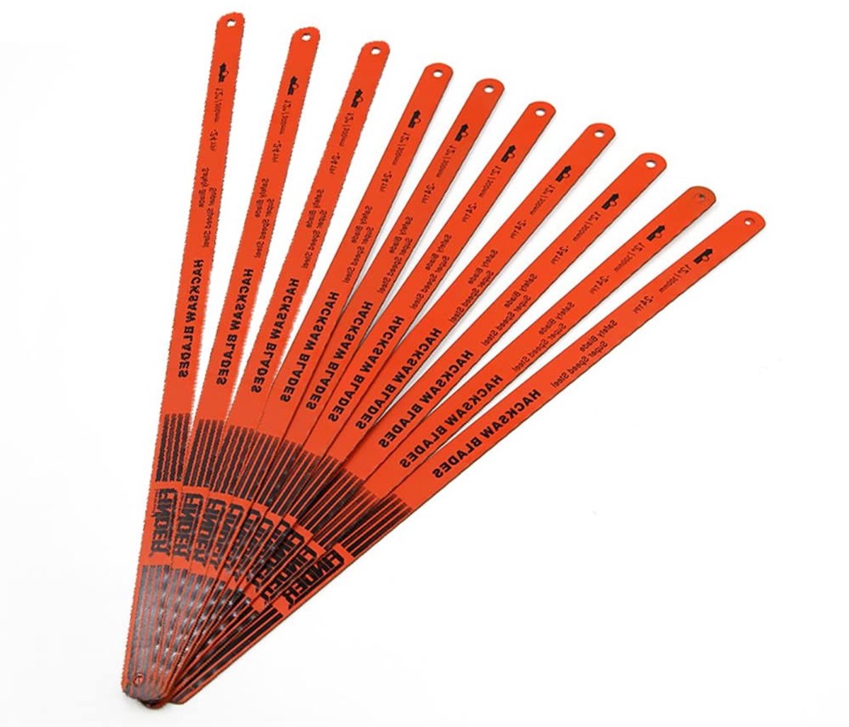 Hacksaw Blades 300 mm, 10 Stuks, 24 Tanden, Universele Zaagbladen voor Hout en Kunststof Snijden