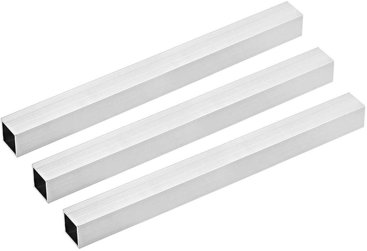 Dailygoods - Dailygoody - Vierkante Aluminium Buizen - 6063 Aluminium - Duurzaam en Corrosiebestendig - Zilver - Naadloze Pijp - Geschikt voor Machineframes en DIY...