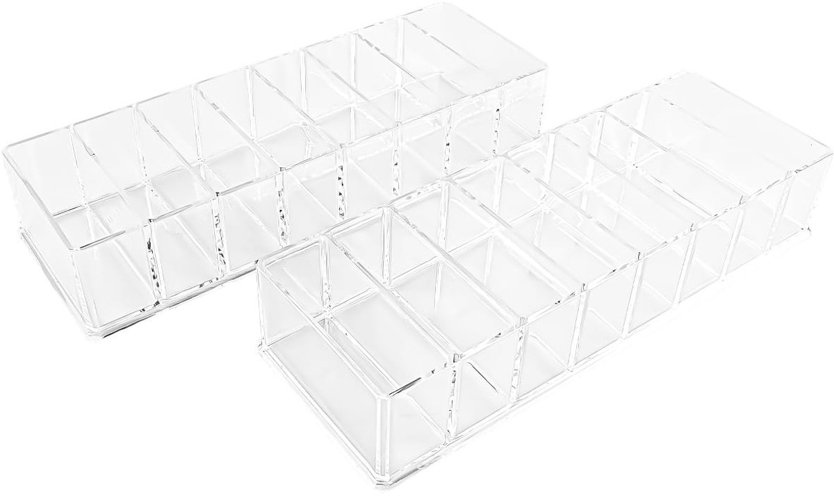 Dailygoods - Dailygoody - Transparante cosmetische opbergdoos - Acryl opbergrek - 8 compartimenten - Kaptafel organizer - Huidverzorging - Praktisch en stijlvol -