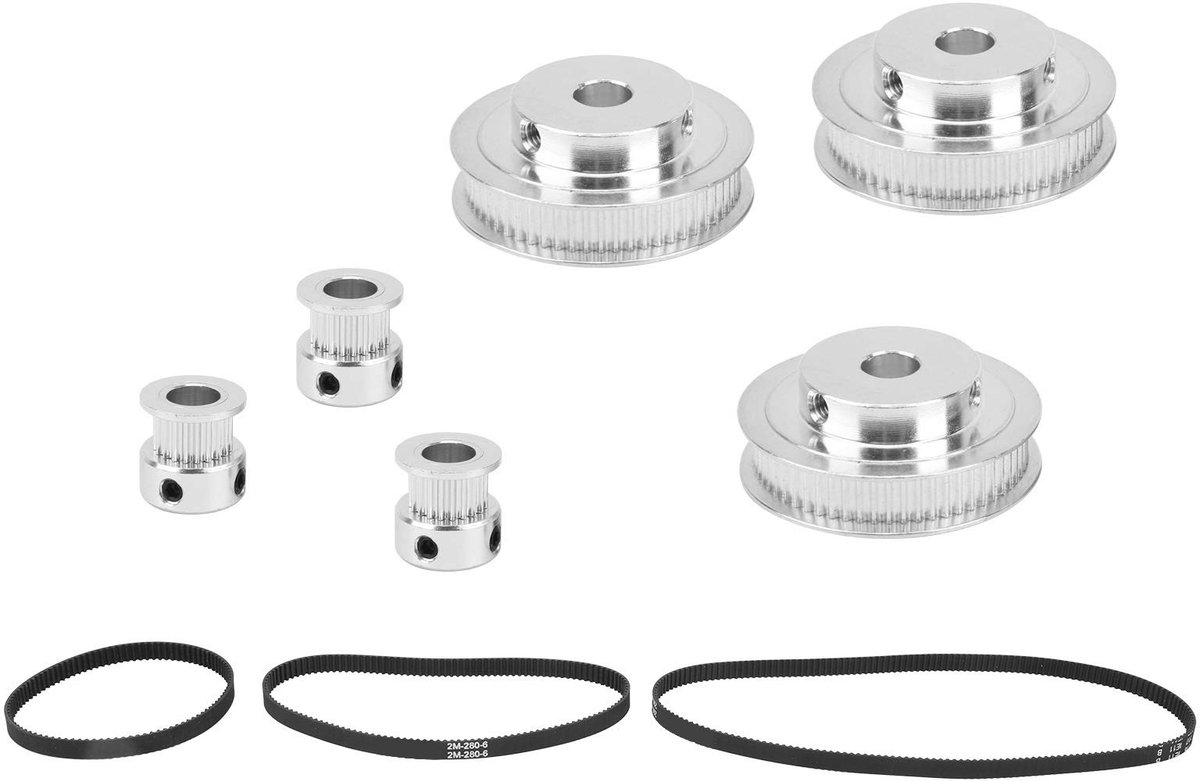 Dailygoods - Dailygoody - Tandriem - Synchrone wiel met 20/60 tanden - Duurzaam en eenvoudig te monteren - 8 mm boring - Geschikt voor frezen en boren - Mechanisch.