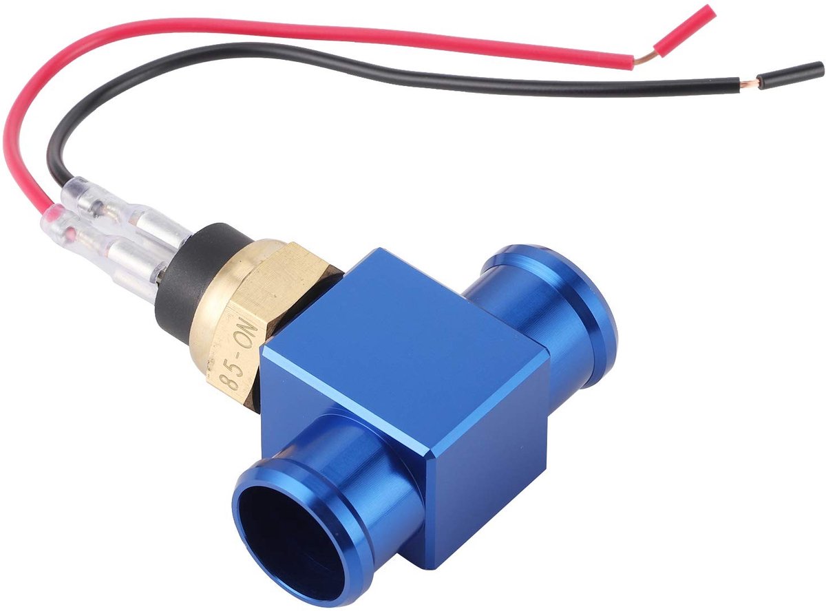 Dailygoods - Dailygoody - Koelventilator Temperatuurschakelaar - CNC-Aluminium - Vervangt Oude Schakelaar - Motorfiets - Thermostatisch - Geschikt voor Diverse Mod
