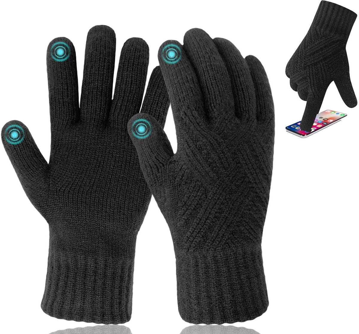 Dailygoods - Dailygoody - Winterhandschoenen Dames - Antislip Grip - Thermisch Comfort - Touchscreen Functionaliteit - Warme Fietshandschoenen - Geschikt voor