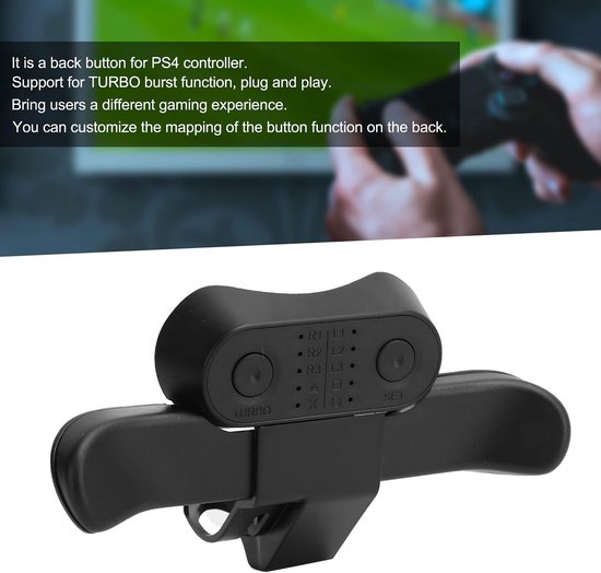 Controller Achterknoppen - Verlengtoetsen Paddles - Verbeterde Gamecontrole - Programmeerbare Turbo Functie - Compact Ontwerp - Zwart — afbeelding 4