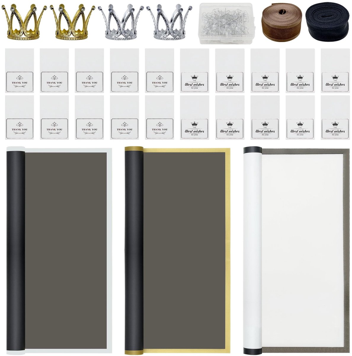 Dailygoods - Dailygoody - Waterdicht bloempapier - Boeket inpakpapier - 3D vlinder decor - Paars blauw champagne - Verpakkingstherapie - Geschikt voor verjaardag, ...