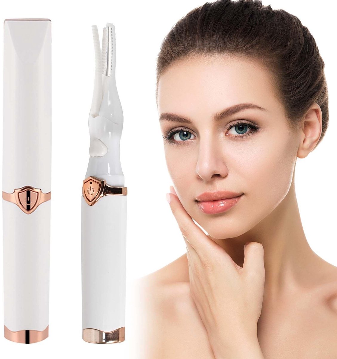 Dailygoody - Verwarmde wimpertang - Elektrisch - Snel opwarmen in 30 sec - Wit - Siliconen kam - Perfect voor een mooie oogopslag - USB-oplaadbaar