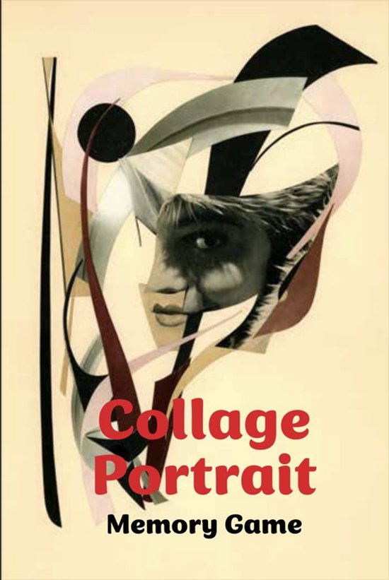 Collage Portrait Memory Game met een vrouwengezicht in een abstracte collage.