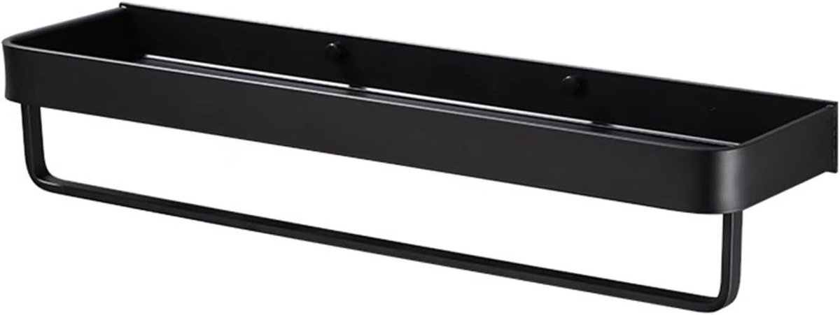 Roestvrijstalen doucheplank met handdoekhouder - Wandmontage, ruimtebesparend, ideaal voor badkamer en keuken (30 cm, met stang)