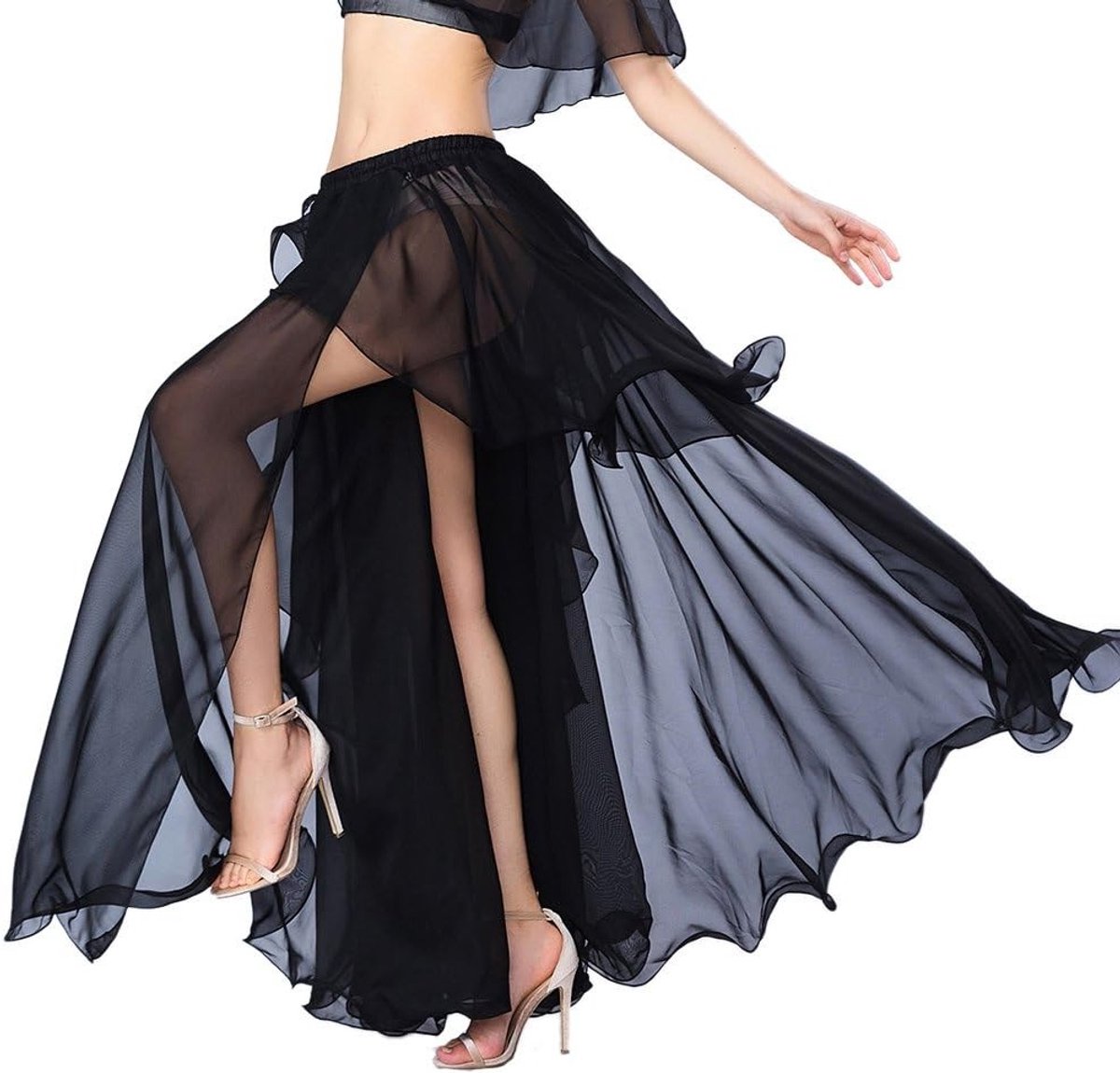 Sexy Lange Bellydance Rok voor Vrouwen - Chiffon Dansrok voor Oriëntaalse Dans en Performances