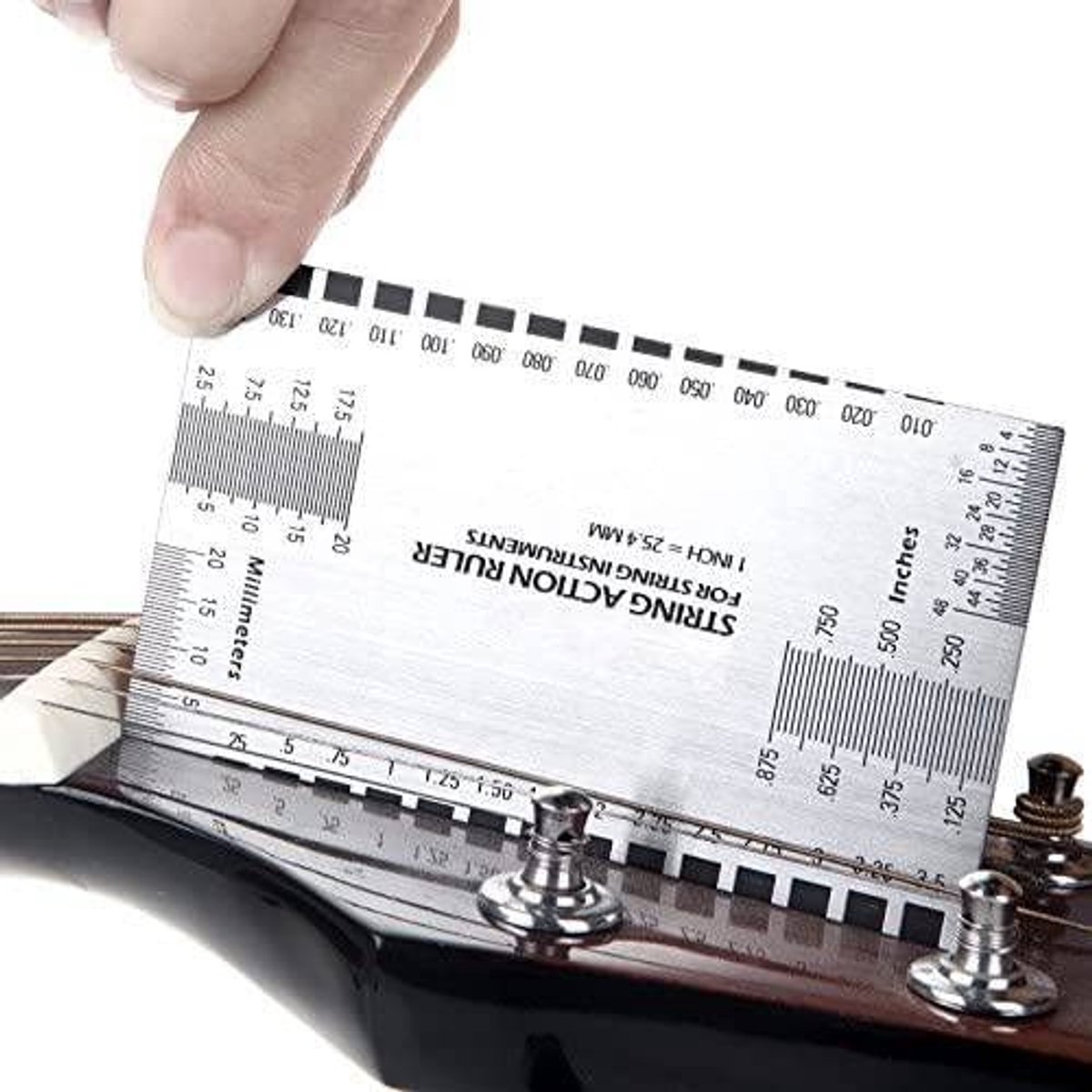 Dailygoods - Dailygoody - Gitaarmeetgereedschap - Gitaarliniaal - Duurzaam gereedschap voor snaarinstrumenten - Compact formaat - Toetsgereedschap - Voor bas en ak...