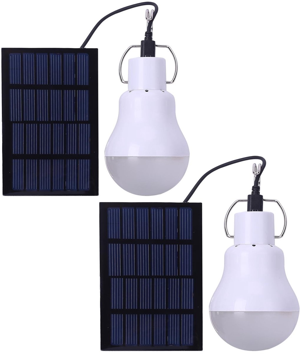 Dailygoods - Dailygoody - Solar-gloeilamp - Oplaadbaar - Draagbaar - LED verlichting - Camping lamp - Noodlicht voor thuis en outdoor