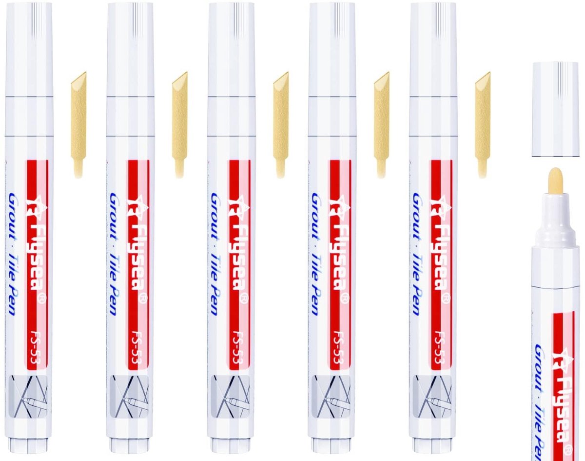 Dailygoody - Grout Pen - Tegelherstel - Eenvoudig in gebruik - Wit - Voorkomt schimmel - Perfect voor muren en vloeren - Inclusief vervangtips