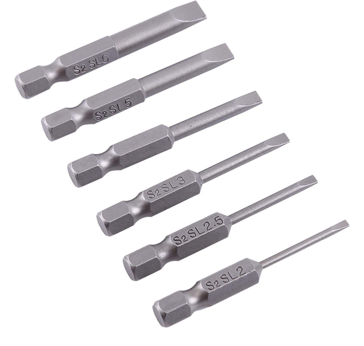 Dailygoods - Dailygoody - Zeskantkop schroevendraaier - 6 stuks - 50 mm - Magnetisch - Voor elektrische schroevendraaier - Geschikt voor diverse toepassingen