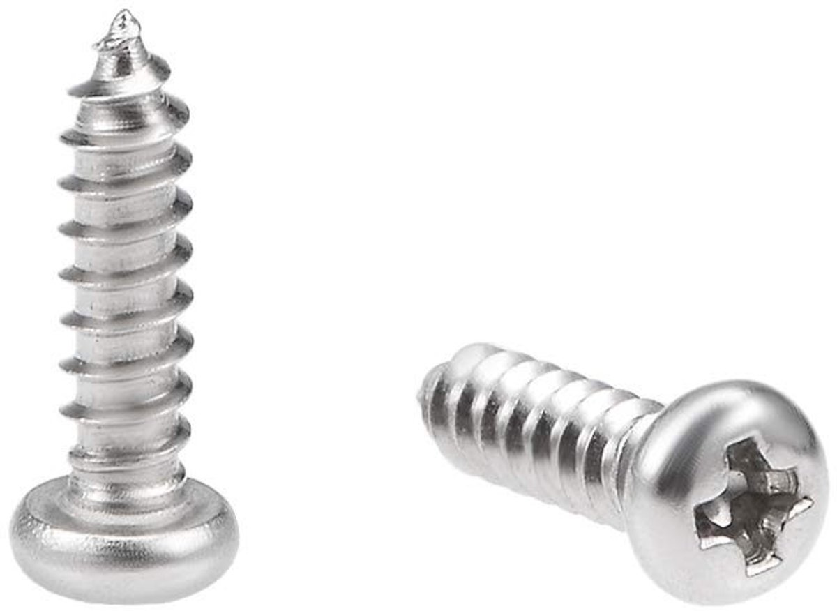 Dailygoody - Zelftappende Schroeven - Roestvrij Staal - 50 Stuks - 2,6x10mm - Corrosiebestendig - Ideaal voor Meubelindustrie