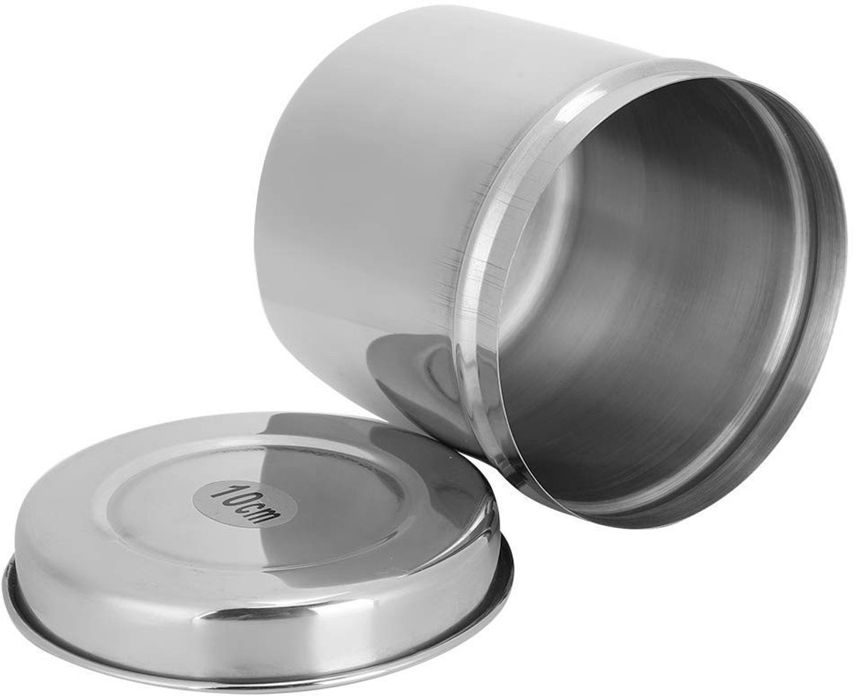 Dailygoody - Roestvrijstalen katoenen bal beker - Organizer voor wattenstaafjes - Zilver - Katoenen bolletjesbeker - Ideaal voor thuis en ziekenhuis -...