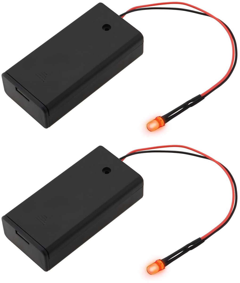 Dailygoods - Dailygoody - LED Alarm - Nep-alarm set - Effectief visueel afschrikmiddel - Rood - Voor auto's en boten - Inclusief batterijhouder - 2 stuks