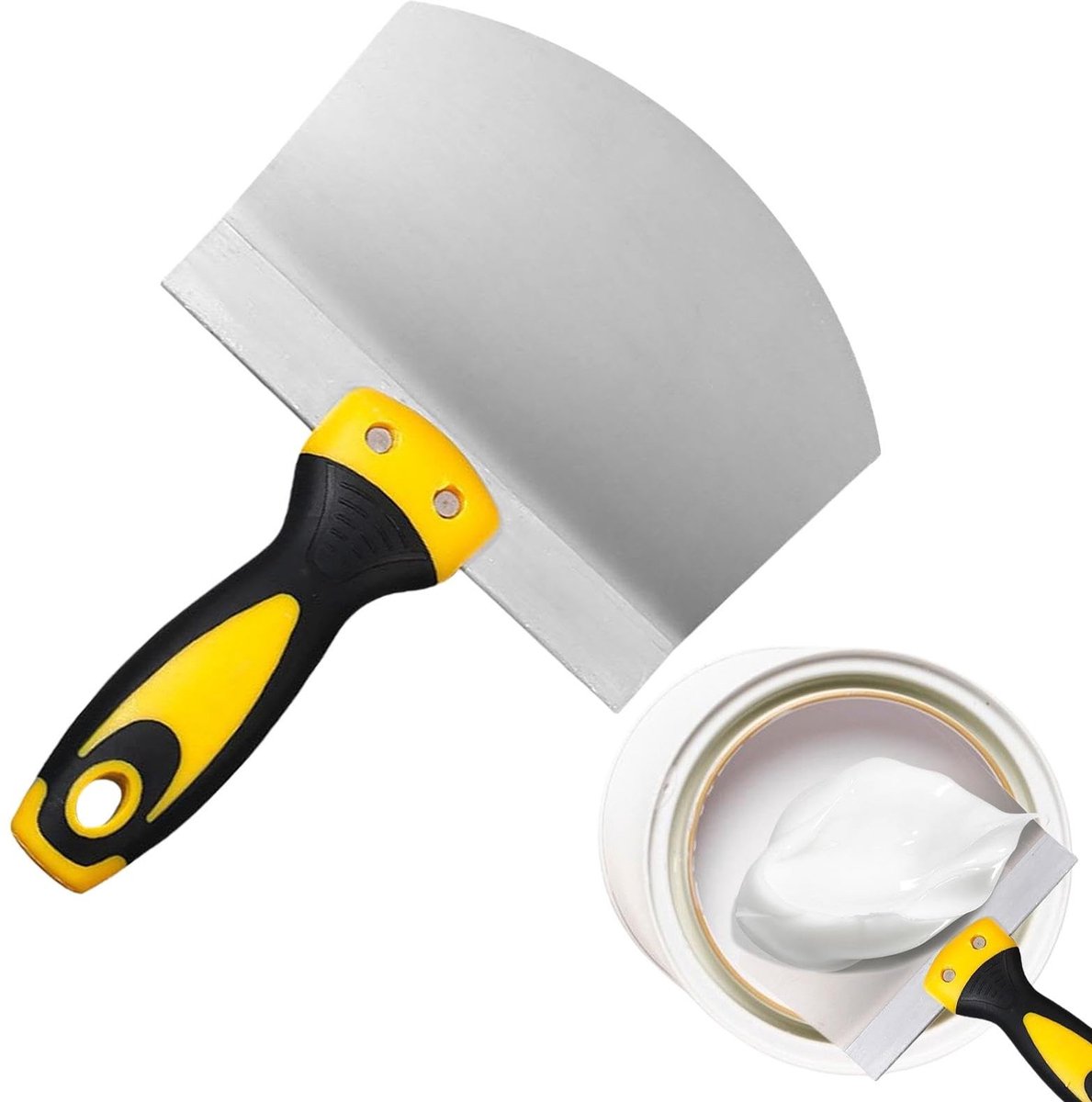 Dailygoods - Dailygoody - RVS Spackelaar - Ergonomische Handgreep - Boogvormig Plamuurmes - Efficiënt Schrapen - Behang Verwijderen - Geschikt voor Klussen - Kleur...