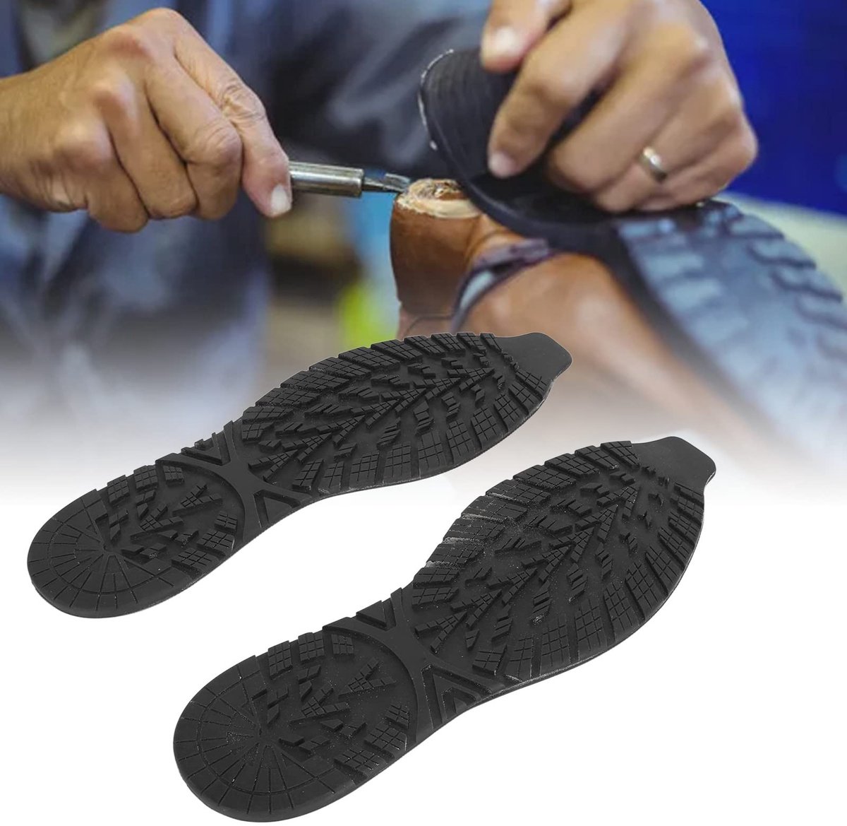 Dailygoods - Dailygoody - Schoenzoolreparatierubber - Snijbare schoenbodemreparatie - Zwart - Elastisch en duurzaam - Geschikt voor leren schoenen - 41 tot 44