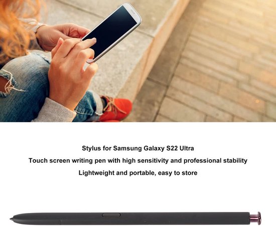 Dailygoods - Dailygoody - S22 Ultra Stylus Pen - Vervangbare Stylus - Hoge gevoeligheid - Paars - Touch Pen - Ideaal voor tekenen en schrijven - Geschikt voor — afbeelding 3