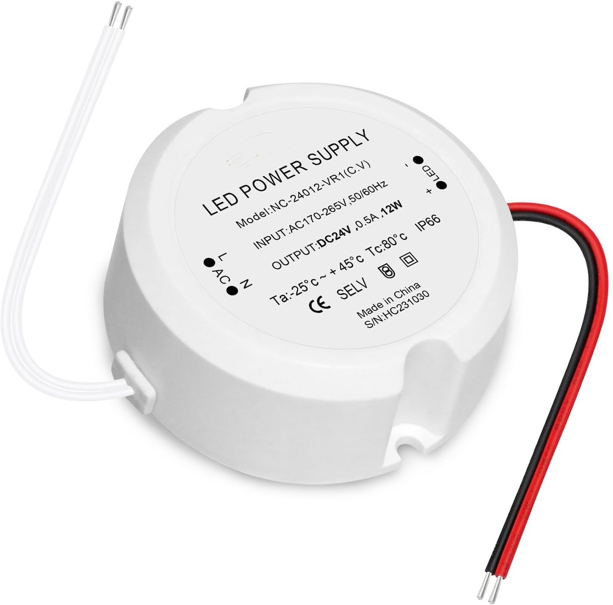Dailygoods - LED Transformator 24V 12W - LED-Driver Voeding - Ultradun Ontwerp - Geen Flikkeren - Constant Spanning - Ideaal voor LED Verlichting - Vo