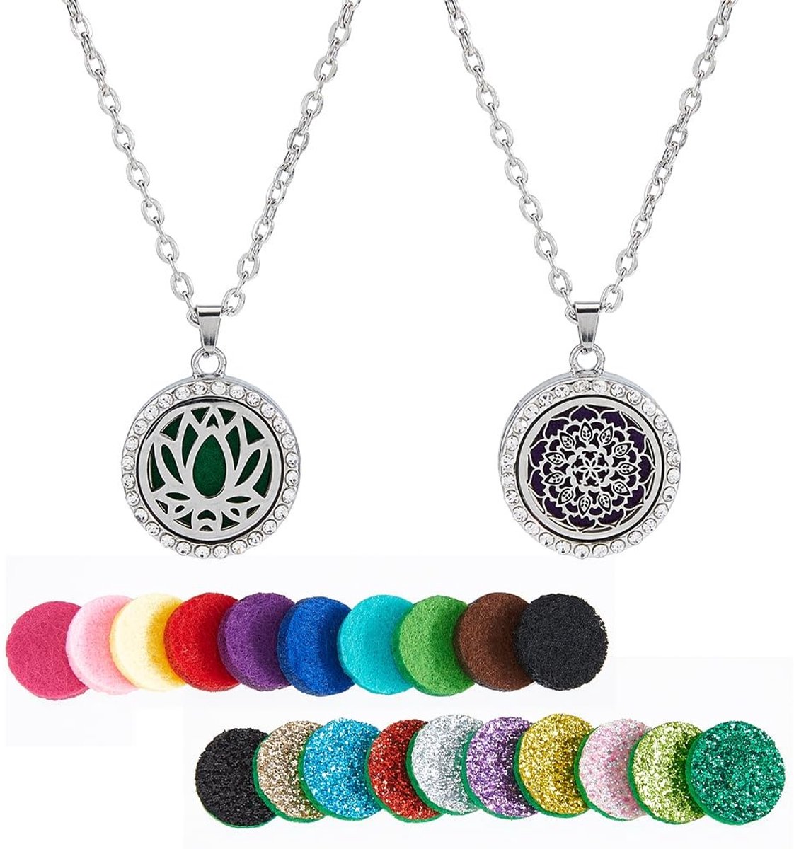 Dailygoods - Aromatherapie Diffuser Ketting met Lotus en Bloemenpatronen