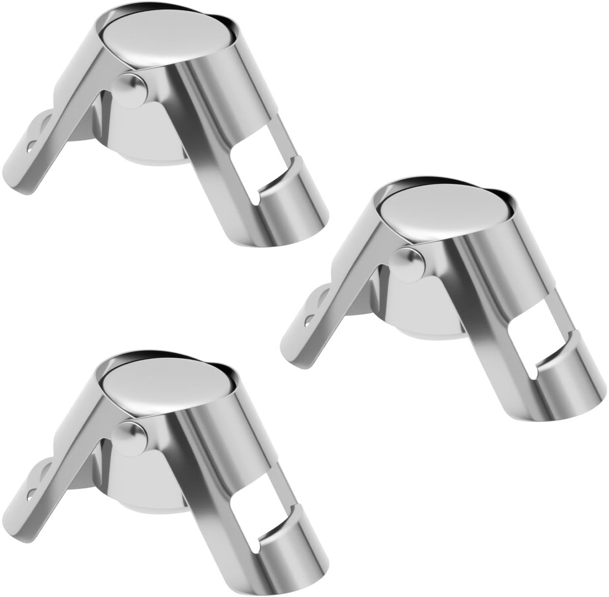 Dailygoods - Set van 3 Roestvrijstalen Champagnesluitingen