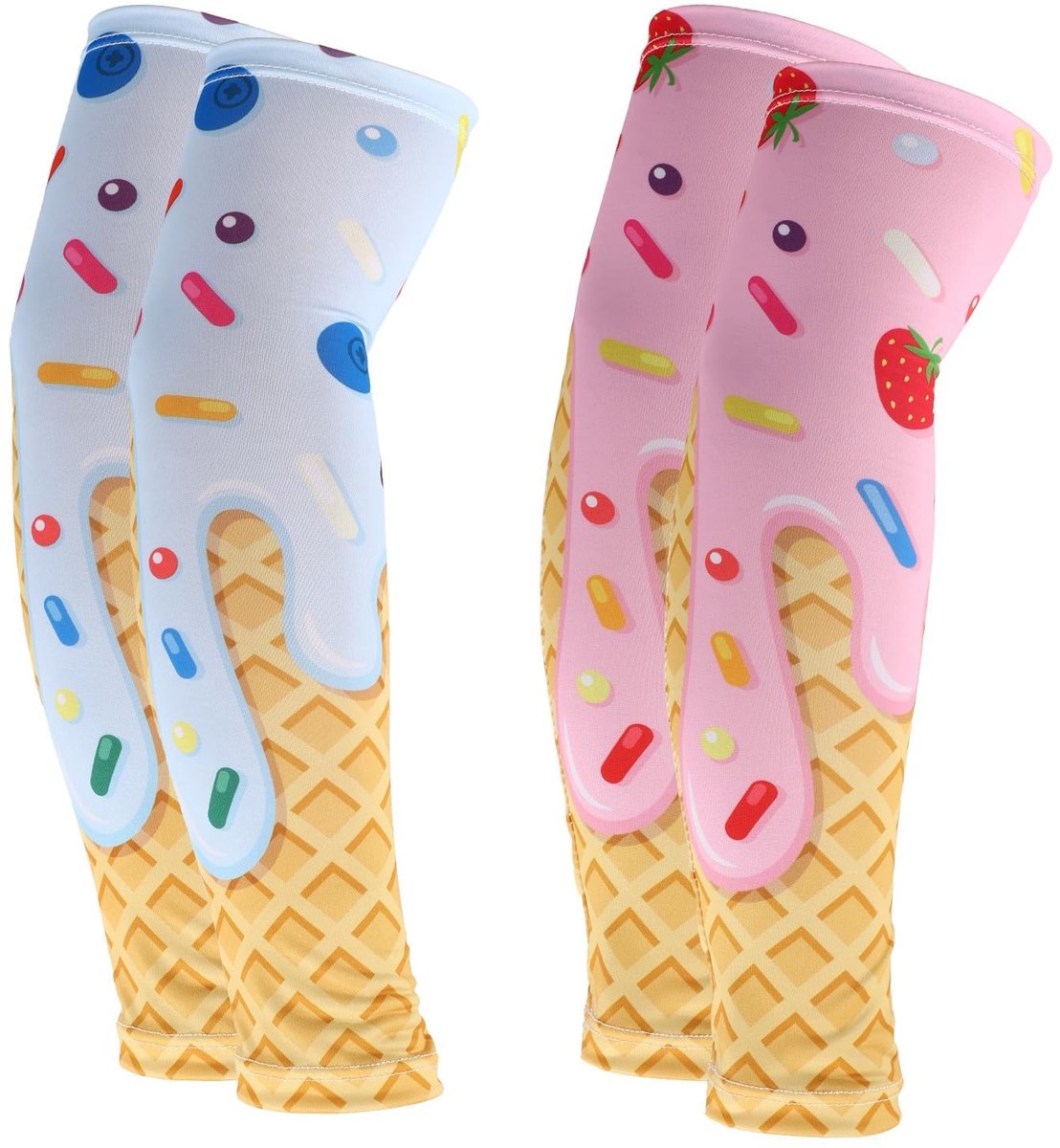 Dailygoods - 2 Paar Zonbeschermende en Verkoelende Compressiesleeves voor Sport