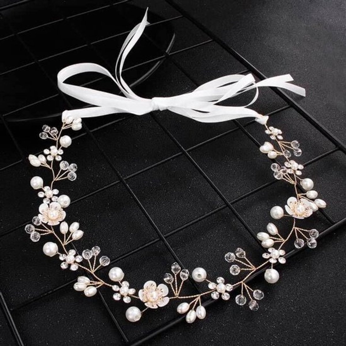Kristallen Haaraccessoires - Bruids Kroon - Zilver - Handgemaakt
